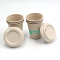 Anhui INCLUSO Precio barato 100% Biodegradable Desechable Caña de azúcar Bagazo Tazas de café Juego de tazas con tapa